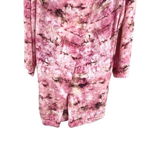 Soft Surroundings Abilene Top Women's Medium 3/4 Sleeve Pink Printed Rayon Blend - Picture 6 of 10